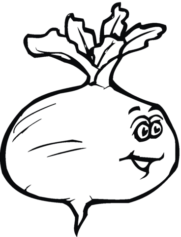 Smiling Beetroot  Coloring Page